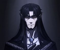 an anime character with long black hair and dark eyes, wearing a white mask on his face