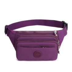 UAKISS - Women Belt Bag Solid Nylon Waist Packs Colorful Bum Bag Travel Purse Phone Pouch Fashion Travel Shoulder Pocket Note: 1-2cm manual measurement tolerance is inevitable The pictures are of the physical product. However, the actual color maybe different from which on the monitor. Trendy Nylon Belt Bag With Pockets, Purple Nylon Bags With Zipper Pocket, Casual Purple Belt Bag For Travel, Functional Mobile Phone Belt Bag, Large Capacity Purple Nylon Bag, Purple Travel Pouch, Casual Satchel, Crossbody Backpack, Women Belt