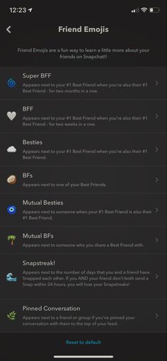 an iphone screen showing the menu for friends and friends to share with each other on their phone