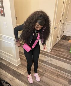 Pink Jordans 4s Outfit, Outfits With Pink Vest, Pink And White Dunks Outfit, Pink Shoes Outfit Ideas, Pink Dunks Outfit Black Women, Barbie Dunks Outfit, Triple Pink Dunks Outfits, Barbie Dunks, Pink Dunks Outfit