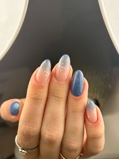 Charming New Years Nail Designs Ideas 2023 New Years Nail, Ombre Nail Colors, Snow Nails, Blue Ombre Nails, Blue Glitter Nails, New Years Nail Designs, Ombre Nails Glitter, Winter Nails Acrylic