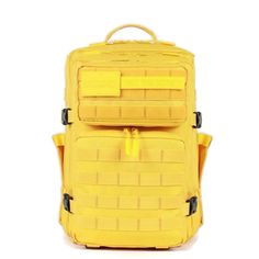 a yellow backpack with straps on it