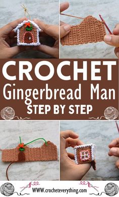 crochet gingerbread man step by step instructions to make an ornament