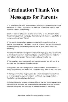 Graduation Thank You Messages for Parents Printable Graduation Message For Parents, Thank You Speech For Graduation, To My Parents Quotes Thank You, Thank You Message For Parents, Thank You Speech, Valedictorian Speech Quotes, Graduation Messages From Parents, Graduation Wishes Quotes, Thank You Notes Graduation