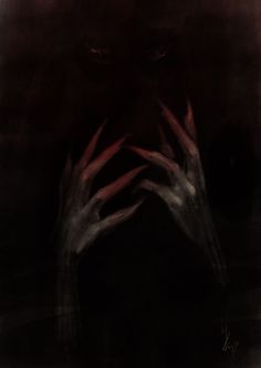 an image of a creepy person with hands on his face and arms outstretched in front of him