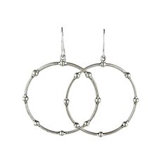 Elevate your style with our Silver Dot Hoops—crafted to blend rustic charm with a modern twist. These stunning earrings are a versatile addition to any jewelry collection, offering a unique design that effortlessly transitions from casual to chic. Made with premium materials, they're lightweight and easy to wear, ensuring you can enjoy their striking look all day long. The standout feature of these earrings is their hoop shape with polka dots around the perimeter. This design choice adds a touch Everyday Metal Hoop Earrings With Oxidized Finish, Everyday Oxidized Finish Drop Earrings, Everyday Oxidized Drop Earrings, Nickel Free Drop Earrings For Everyday Use, Modern Oxidized Finish Earrings For Everyday, Minimalist Oxidized Hoop Earrings, Modern Oxidized Hoop Earrings For Everyday, Modern Oxidized Finish Hoop Earrings For Everyday, Everyday Small Hoop Earrings With Oxidized Finish