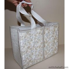 Pearly Promise Tote Bag - a-stitch-a-half White Box Bag With Handles As Gift, White Box Bag With Handles For Gift, White Shoulder Bag With Zipper Pouch As Gift, White Shoulder Bag With Zipper Pouch For Gift, White Rectangular Shoulder Bag With Zipper, Stylish Tote Bag, Tote Bags Sewing, Sewing Bag, Pear