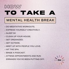 It’s not an option! In fact, mental health is integral to great physical health as well. One of the best ways to care for your mental health, especially if you’re delinquent on your self-care practices, is to take a mental health break. Dear Media, Mental Health Day, Mental Health And Wellbeing, Emotional Resilience, Health Day, Mental Health Support, Improve Mental Health, Improve Mood, Health Challenge