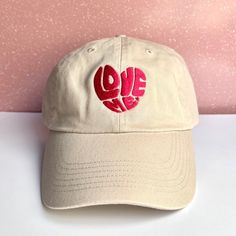 "Cute and Retro self love embroidered dad hats, a perfect way to express yourself and show everyone how much you truly love yourself! The love me baseball caps are great for any occasion and would also make a fun gift for a friend or relative! You could expect beautiful embroidery of our own hand drawn designs, embroidered by us, on a high quality hat! ☆ There may be a slight difference on every item that will make your items special and one of a kind. ☆ Due to different screen settings, colors Adjustable Dad Hat With Embroidered Logo As Gift, Adjustable Dad Hat With Embroidered Text, Adjustable Dad Hat With Embroidered Text And Curved Brim, Trendy Embroidered Adjustable Dad Hat, Embroidery Designs For Men, Baseball Love, Cute Cap, Embroidery Caps, Vintage Baseball Caps