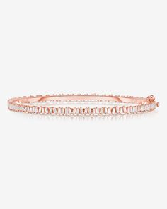 Ring Concierge Baguette Ridge Bangle 14k Rose Gold Tiny Gold Studs, Chill Style, Unique Bangle, Diamond Bangles, Necklace Length Guide, Bracelet Size Chart, Kids Rings, Baguette Diamonds, Opal Studs