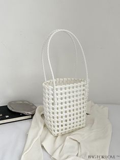 BagForLove - Chic Hollow Out Woven Shoulder Bag with Dual Handle for Women Product Description Color White Type Square Bag Bag Size Small Pattern Type Plain Material Plastic Size Chart INCH CM Bag Length Bag Width Bag Height Handle Height 8.3 inch 4.3 inch 9.4 inch 9.1 inch Bag Length Bag Width Bag Height Handle Height 21 cm 11 cm 24 cm 23 cm Details Pictures Similar Products h2 { text-align: center; } /* æ¢è¡ */ li{ white-space: normal; word-break: break-all; word-wrap: break-word; } .red-box { width: 100%; display: flex; flex-direction: row; flex-wrap: wrap; justify-content: center; } .red-box > div { width: 190px; height: 250px; margin: 10px; } .red-box > div > a > img { width: 190px; height: 250px; } .size-box { width: 100%; margin: auto; white-space: nowrap; } .table { border-collap White Bucket Box Bag With Adjustable Strap, White Rectangular Bucket Bag With Large Capacity, White Bucket Box Bag For Daily Use, White Large Capacity Rectangular Bucket Bag, White Rectangular Large Capacity Bucket Bag, Casual Large Capacity White Box Bag, Casual White Large Capacity Box Bag, White Rectangular Shoulder Bag With Braided Handles, White Square Crochet Bag For Vacation