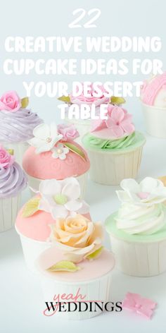 22 Creative Wedding Cupcake Ideas for Your Dessert Table Rustic Cupcakes, Diy Wedding Menu