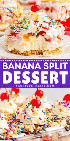 This banana split dessert recipe is an easy Labor Day party food. It has simple ingredients and quick to make. Everyone will love the fresh and fruity flavor of this banana split dessert. You can also have them as fun summer dessert! Dessert Recipes Labor Day, Labor Day Desserts, No Bake Banana Split Dessert, Banana Split Dessert Recipes, Chocolate Graham Cracker Crust, Labor Day Party, Picnic Desserts, Banana Split Dessert, Easy Labor