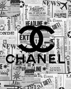 a black and white photo with the word chanel on it's wallpaper