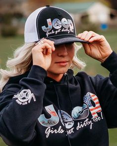 Jeep Girl Trucker Hat - OFF-ROAD VIXENS CLOTHING CO. Girl Trucker, Jeep Hair, Jeep Girl, Plus Size Hoodies, Hair Problems, Brand Ambassador, Clothing Co, Hoodie Top, Plus Size Tops