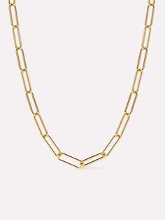 When in doubt, go with a classic paperclip necklace. This timeless chain plated in 14k gold is the perfect addition to any jewelry collection. Featuring a sleek design and classic paperclip links, this necklace fits seamlessly into any stack but also holds its own when styled solo. We’ll let you in on a little secret: this necklace pairs perfectly with our sleek Pebble pendant. • Plated in 14k gold • Classic paperclip necklace • Water-resistant & tarnish-proof Gold Paperclip Necklace, Pebble Pendant, Paperclip Necklace, Detailed Jewelry, Adjustable Necklace, Letter Necklace, Matching Bracelets, Unique Necklaces, Free Bag