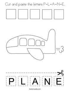 a plane cut and paste the letters p - a - n - e worksheet