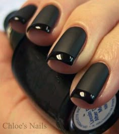 Metallic Nail Polish, Nice Nails, Her Nails, Metallic Nails, Nail Colours, Manicures Designs, Cool Nails, Black Nail, Nails And Makeup