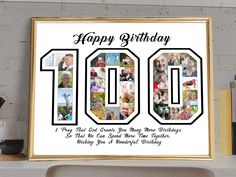 a happy birthday photo collage with the number ten on it's front and side