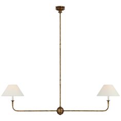 Visual Comfort - TOB 5455AG-L - LED Linear Pendant - Piaf - Antique Gild Foundry Lighting, Thomas O'brien, Elegant Candles, Recessed Downlights, Linear Suspension, Linear Pendant, Suspension Light, Linear Chandelier, Light Architecture