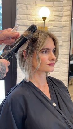 Chris Jones | Modern Meg on a client that I’ve known my entire career 🙂 Much more layered than a texture bob • She has a little more hair than average … | Instagram Concave Fringe, Soft Undercut, Bob Hairstyles For Fine Hair, Hair Haircut