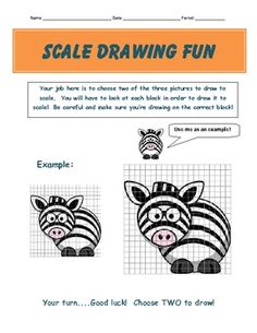 an image of a drawing book with zebras in different positions and text that reads scale drawing fun