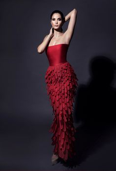 Jean-Louis Sabaji | SS 18 Red Cocktail Dress, فستان سهرة, Zuhair Murad, Mein Style, Glam Dresses, Marchesa, Elie Saab