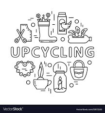 the word upcycling surrounded by icons