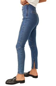 Switch it up for denim day with side-zipped, stretchy skinnies embelllished with moto-inspired seamwork and zip cuffs. 27" inseam; 12" leg opening; 11" front rise; 14" back rise (size 29) Side-zip closure Back welt pockets Zip cuffs 98% cotton, 2% elastane Machine wash, tumble dry Imported Free People Firecracker Jeans, Denim Day, Welt Pockets, Welt Pocket, Side Zip, Free People, Nordstrom