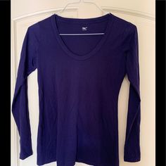 Light Weight, Deep Purple, Scoop Neck, Long Sleeved Tee By Gap. Measures 25 Inches From Shoulder To Hem. Never Worn. Basic Long Sleeve Purple Top, Basic Purple Long Sleeve Top, Gap Fitted Long Sleeve Tops, Long Sleeve Tops By Gap, Deep Purple, Color Purple, Scoop Neck, Gap, Long Sleeve Tees