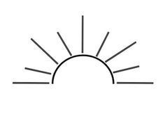 the sun is shown in black and white