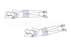 two people are doing exercises on their stomachs