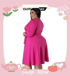 Plus Size Women Short Sleeve Solid Tie Dress Chic Pink Mid-length Mini Dress, Pink V-neck Dress For Office, Pink Belted Knee-length Dresses, Casual Pink Office Dress, Pink Solid Color Dresses For Work, Pink Spring Office Dress, Spring Office Midi Dress In Pink, Spring Pink Midi Dress For Office, Spring Office Pink Midi Dress