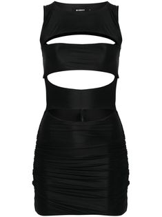 black stretch-design rounded collar sleeveless cut-out detailing ruched detailing internal logo tag thigh-length straight hem concealed rear zip fastening Black Cutout Dress, Joel Kinnaman, Cut Out Mini Dress, Country Concert, Logo Tag, Cutout Dress, Black Stretch, Cocktail Dress Party, Mini Black Dress