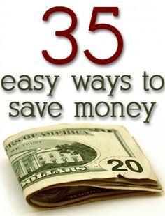 a stack of money with the words 35 easy ways to save money you haven't tried yet