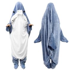 PRICES MAY VARY. Design: The wearable shark blanket is shaped like a shark, with realistic shark fins, shark tails, shark mouth, and classic color, the shark onesie can wrap around the body, wearers can put their legs into the shark mouth to create the illusion of being swallowed by the shark, perfect for shark role-playing; Unlike ordinary shark blanket, the new update design is easier and more flexible to wear without interfering with walking; Besides, you can put your hands outside Soft and S Halloween Shark, Shark Outfit, Shark Onesie, Shark Blanket, Shark Tail, Shark Mouth, Shark Costumes, Shark Hoodie, Adult Pajamas