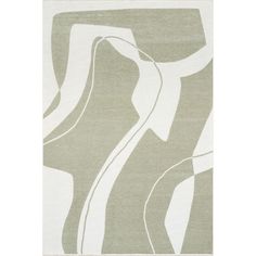 a rug with an abstract design in grey and white on the bottom half of it