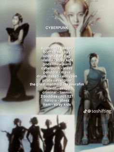 an advertisement for cyberpunk featuring models in black and white