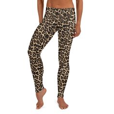 Wanderlust Animal Print Leggings Brown Black Women's - Etsy Bosnia and Herzegovina Casual Full-length Fitted Yoga Pants, Casual Full-length Snug Fit Yoga Pants, Casual Fitted Leopard Print Leggings, Casual Full Length Yoga Pants With Snug Fit, Fitted Leopard Print Pants For Loungewear, Leopard Print Fitted Bottoms For Loungewear, Fitted Leopard Print Bottoms For Loungewear, Casual Black Snug Fit Tights, Casual Full Length Snug Fit Leggings