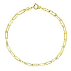 This 10k gold paper clip bracelet is the perfect way to finish your favorite outfits. This 10k gold paper clip bracelet is the perfect way to finish your favorite outfits. Length: 7.25 in. Metal: 10k gold Finish: polished Packaging: boxed Size: 7.25". Color: Multicolor. Gender: female. Age Group: adult. Classic Charm Bracelet With Paperclip Chain, Tarnish Resistant Gold Link Paperclip Bracelet, Dainty Yellow Gold Tarnish Resistant Paperclip Bracelet, Dainty Tarnish Resistant Yellow Gold Paperclip Bracelet, Gold-tone 14k Gold Paperclip Bracelet, 14k Gold-tone Paperclip Bracelet, Gold Paper, 10k Gold, Gold Finish