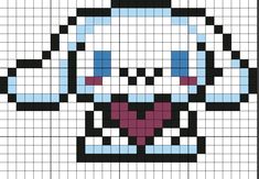 Pixel Sanrio Art, Pixel Art Grid Sanrio, Minecraft Pixel Art Templates Easy, Pixel Art Pattern Sanrio, Pixel Art Ideas 32x32, Sanrio Pixel Art Grid, Anime Pixel Art Grid Easy, Pixel Art With Grid, Pixel Anime Art