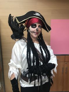 a woman dressed up as a pirate