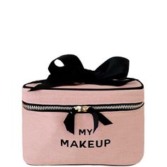 My Makeup, Cosmetic Box with Coated Lining, Monogram, Pink/Blush Cotton Organizer, Charger Pouch, Pink Cosmetics, Get Glam, Cosmetic Box, Animals Funny, Rose Blush, Small Makeup, Packing Cubes