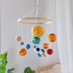 an image of a mobile with planets hanging from it