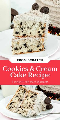 cookies and cream cake recipe with oreo cookies on top