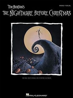 the nightmare before christmas by tim burton's album cover art print on black paper