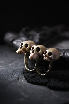 Handmade Unique Skull Ring For Halloween, Unique Adjustable Hand Cast Skull Ring, Handmade Adjustable Skull Ring Gift, Handmade Adjustable Vintage Skull Ring, Handmade Skull Ring For Halloween, Handmade Halloween Skull Ring, Handmade Bohemian Skull Ring For Gift, Handmade Bohemian Skull Ring As Gift, Skull Collection