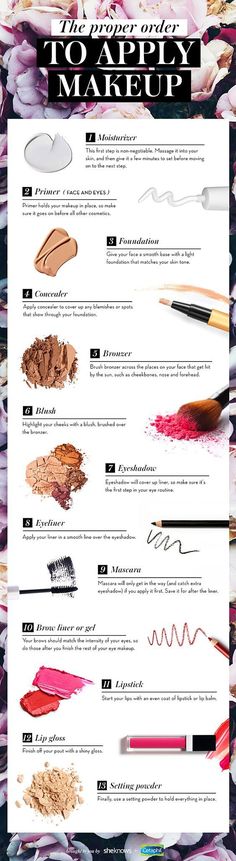 There's a correct order for applying makeup and I'm going to tell you what it is Different Types Of Makeup, Order To Apply Makeup, Makeup Moisturizer, Apply Makeup, Makeup Step By Step, Trendy Makeup