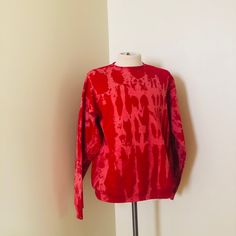 Hi All! I Make Plain Old Clothes Look Cool Since 2016 Baked Tees Are Tied, Dyed And Dried To Perfection. Each Tee Or Sweater Is Reworked By Hand So No Two Items Alike Making Them As Unique As The Individual Wearing Them Similar Styles* Retail In Bloomingdales And Revolve For $150+! Fast Shipping And 100% Your Own Not Mass Produced For Sale: Mens Sizes For An Oversized Fit In Black (M), (1)& Red(S) Sweatshirts (2) Red Cotton Sweatshirt For Loungewear, Hand Dyed Cotton Crew Neck Sweatshirt, Hand Dyed Crew Neck Tops For Loungewear, Casual Hand Dyed Red T-shirt, Casual Red Hand-dyed T-shirt, Casual Red Hand Dyed T-shirt, Hand Dyed Crew Neck Top For Fall, Pumpkin Halloween Costume, Navy Blue Sweater