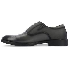 The Vincent dress oxford from Vance Co. will be perfect for your office job to an evening out to dinner. This style offers long-lasting comfort with their 12 mm Tru Comfort Foam� massaging insole elastic gusset and soft vegan leather. A round toe lace-up closure and durable rubber outsole give you timeless style. Elegant Formal Synthetic Dress Shoes, Black Business Oxfords With Ortholite Insole, Elegant Synthetic Semi-formal Dress Shoes, Elegant Semi-formal Synthetic Dress Shoes, Elegant Synthetic Oxfords For Business, Elegant Synthetic Dress Shoes For Office, Black Formal Dress Shoes With Ortholite Insole, Formal Fitted Synthetic Oxfords, Classic Synthetic Dress Shoes For Formal Occasions